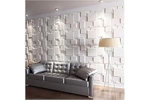 Art3d 3D Wall Panels for Interior Wall Decoration Brick Design Pack of 6 Tiles 32 Sq Ft (Plant Fiber)