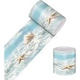 HOMETITUTE Peel and Stick Wallpaper Border 4x196in Seashell Pattern | Seashell Shore wall trim, coastal look, ceiling edge, door frame, mirror border, for smooth indoor surfaces