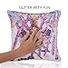 GONOMI Unicorn Magic Reversible Sequin Flip Mermaid Pillow Cover Throw Cushion Case Decorative Pillowcase (Purple, 16