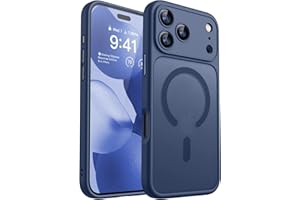 CANSHN Magnetic Compatible with iPhone 17 Pro Case, Upgraded [Full Camera Protection] [Compatible with Magsafe] [Translucent Matte] Shockproof Protective Phone Cover 6.3 Inch - Deep Blue