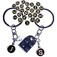 Lilycass Brick Matching Couple Keychain Assemble Heart Keychain with Personalized A-Z Letters for Boyfriend Besties