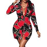 Colorful Tops for Women Sexy Button Down T-Shirts Dresses Long Sleeve Floral Print Loose Collar Blouses