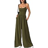 PRETTYGARDEN Jumpsuits for Women Summer 2026 Sleeveless Wide Leg Date Night Rompers Beach Vacation Cruise One Piece Outfits