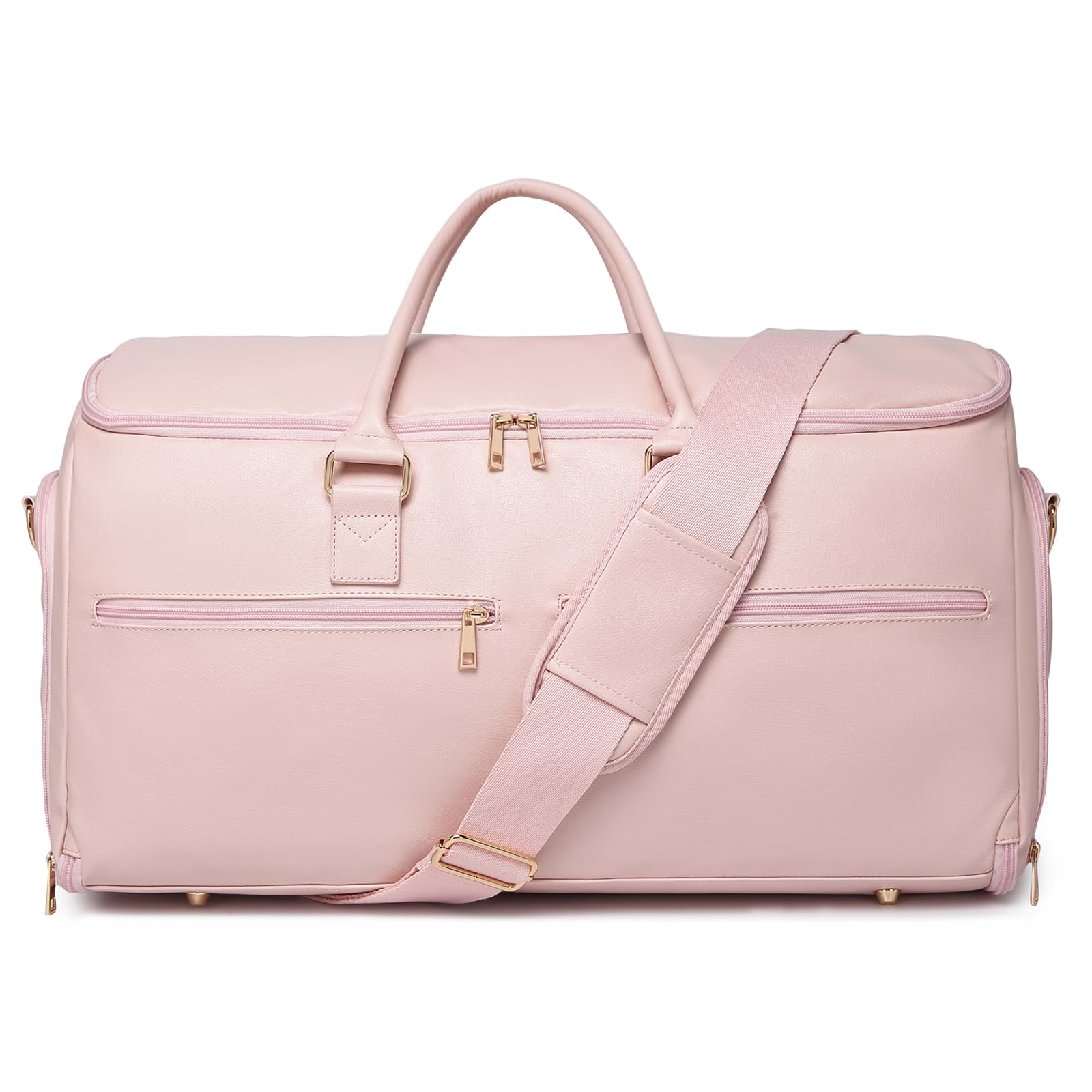 Convertible Travel Garment Bag, Carry On Garment Bag for Women, 2 in 1 Hanging Suitcase Suit Business Travel Bag Weekender Bag, Pink