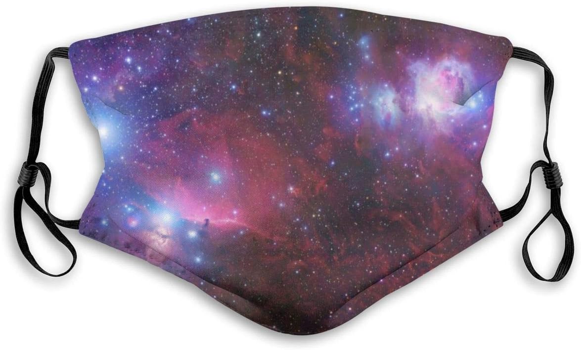 PAUFOGA Fashion Face Mask with Replaceable Filters Activated Carbon Mask for Garden Fishing, Painting Washable Skin-Friendly Allergens Respirator Mask, Space Galaxy Star Nebula