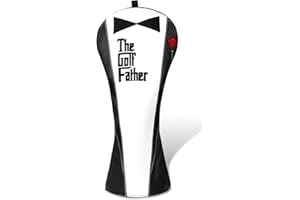BIG TEETH The Golf Father Golf Club Covers, Driver Fairway Hybrid Headcover, Funny Putter Cover Magnetic, Black & White Color Iron Covers,Golf Gifts for Men