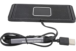 BAFOVY Car Charger, 15W Fast Car Charger Non Slip Pad Charging Pad for with Non Slip Silicone Multiple Protections for Enable