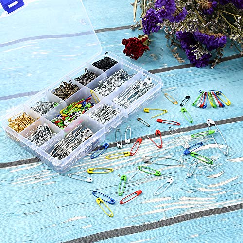 image for Pllieay 700 Pieces 7 Sizes Safety Pins Assorted Durable, Large Safety 