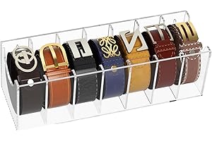 7 Compartments Acrylic Belt And Waist Belt Storage Box, Universal For Wardrobe Drawers, Transparent For Displaying Ties, Jewe