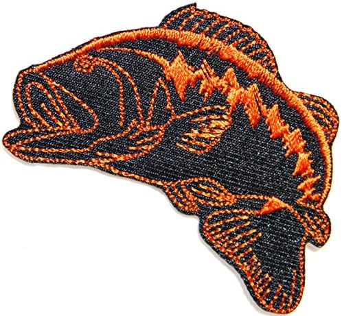 Bass Fishing Lure Hook Logo Jacket T shirt Patch Sew Iron on Embroidered Badge Sign Costum