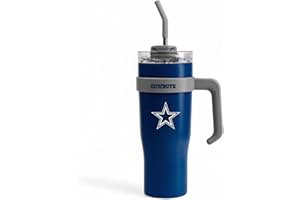 The Memory Company Officially Licensed NFL 40oz Slim Tumbler - Double-Wall Insulated Stainless Steel Travel Mug, Leak-Proof Design With Straw, Team Color Game Day Cup for Hot & Cold Beverages