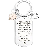 Mothers Day & Friends Gifts: Best Friend Keychain, Easter, Graduation & Going Away Friendship Gifts for Women, Galentines & Valentines Day