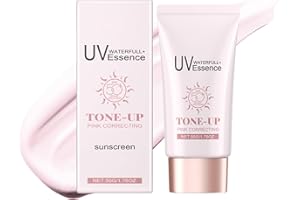 Waterfull Essence Sunscreen, Lightweight Sunscreen with BROAD SPECTRUM SPF 50+ Tone-up pink correcting for all Skin Types, Ko