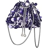 Octwine Shinny Evening Sequin Bag Bucket Purse Handbag Shoulder Bags Crossbody Bag Party Prom Crossbody Bag for Women