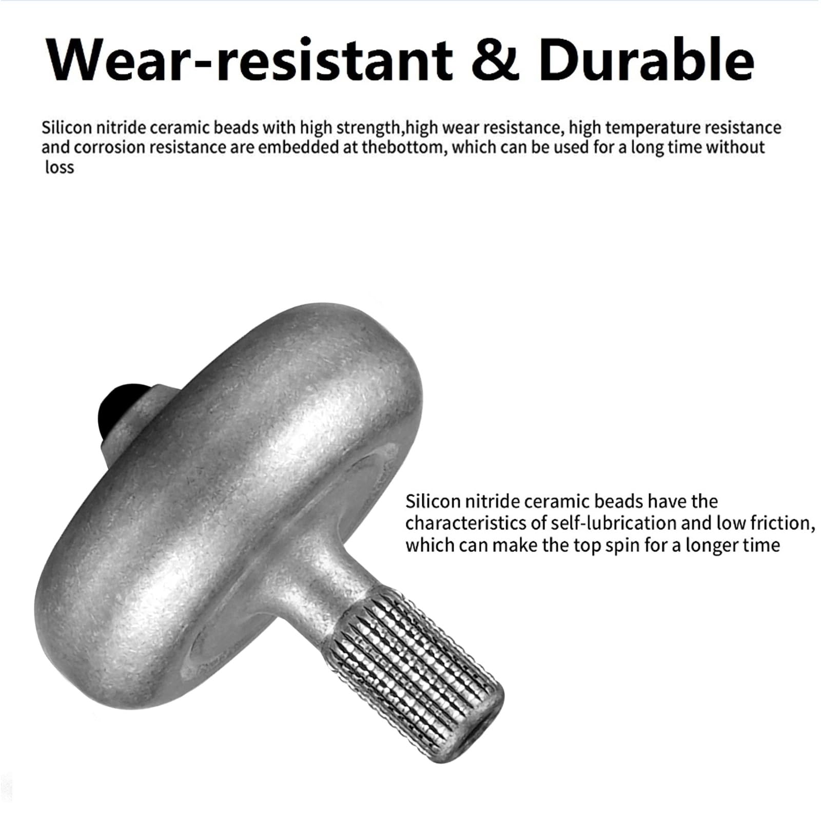 Premium Precious Titanium Spinning Top, Spin Long Time Exceed 10 Minutes, Perfect Balance, Metal Kinetic Desk Fidget Toy, Wear-Resistant Drop-Resistant Does not Rust (Thor Stone Washing Gray)