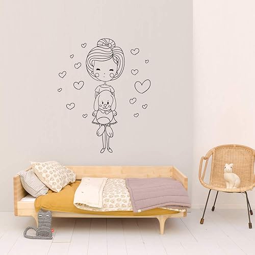 Amazoncom Vinyl Sticker Cartoon Girl Cute Puppy Dog Pet
