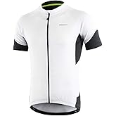 BERGRISAR Men's Basic Cycling Jerseys Short Sleeves Mountain Bike Bicycle Shirt Zipper Pockets
