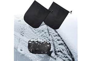 Miytsya Car Side Mirror Snow Cover, Fits for Most Cars, SUV's, Vans and Trucks, Waterproof Material, Soft Snow Mirror Cover Keeps Ice and Snow Off Black #HSJ (15"x14")