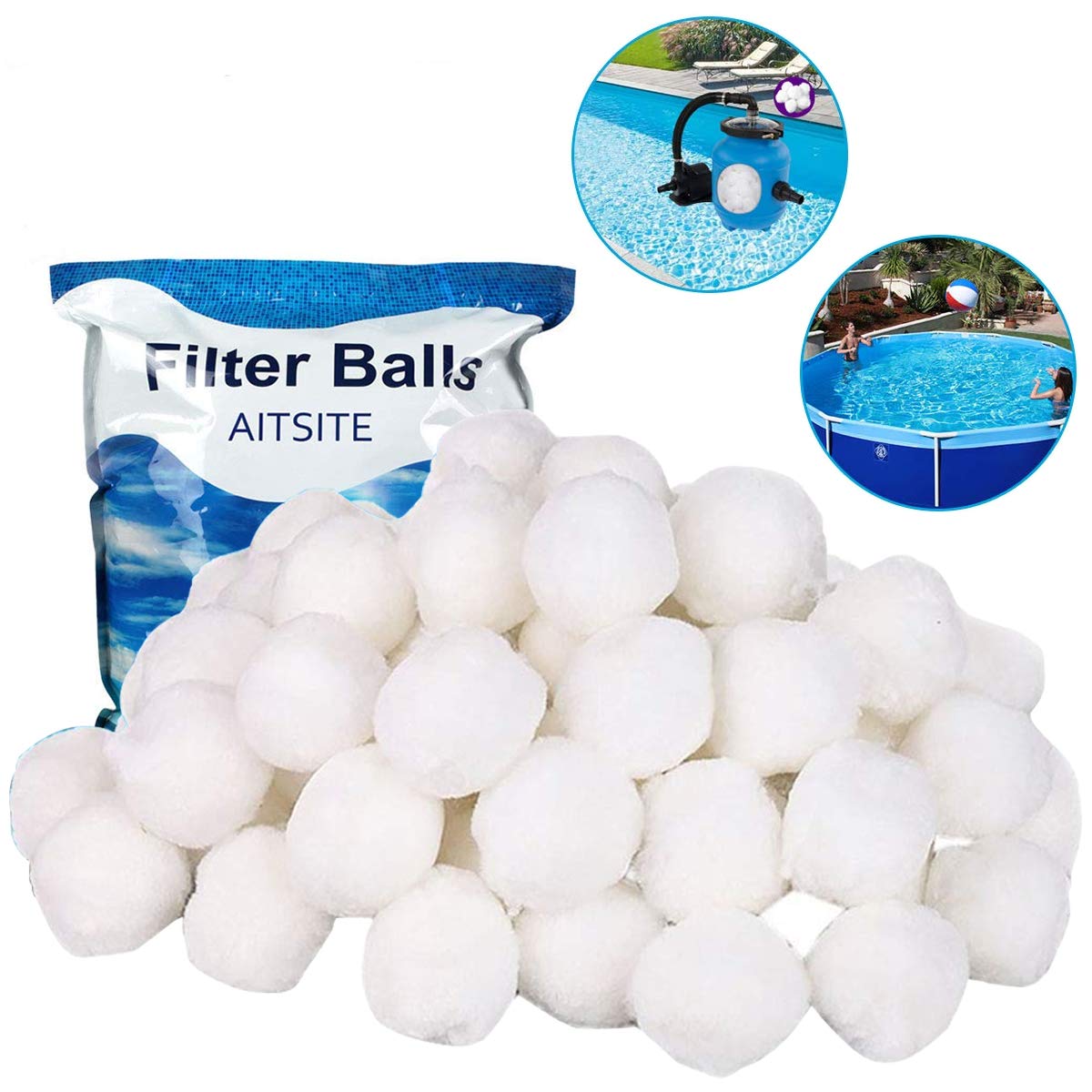 Aitsite Filter Balls 700g / 8 L Filter Balls Alternative for 25 kg Filter Sand Amazon.co.uk