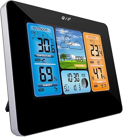 Zubita Wetterstation Funk Digital Thermometer Hygrometer Mit