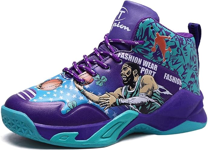 Amazon Kinddog バスケットシューズ 子供用の靴 ハイカットスニーカー 軽量 運動靴 キッズ 小学生 ジュニア スニーカー ランニングシューズ アウトドア ランニングシューズ 運動会 通学 通勤 防水 防滑 通気 シューズ バッグ