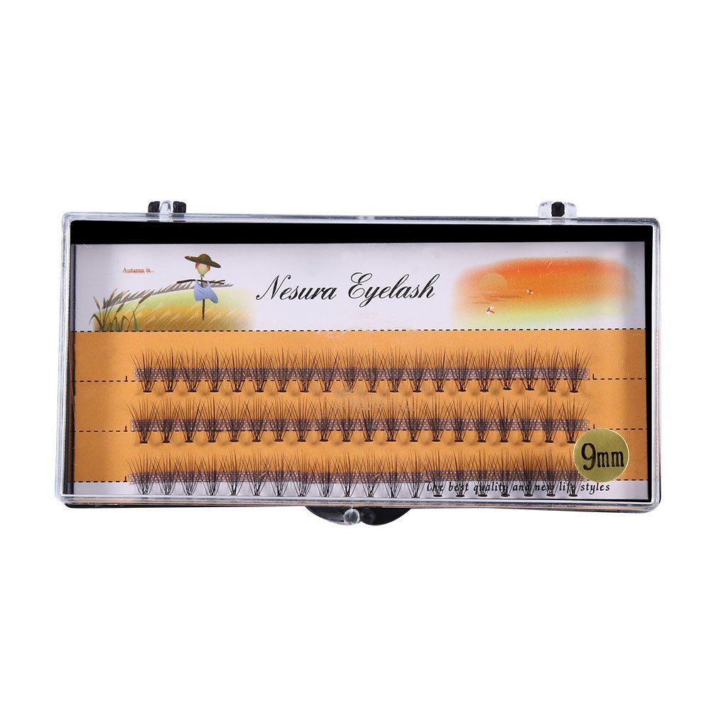 60PCS Eyelash Extensions Individual Lash Volume 3D Fans Natural Fake Eyelashes 9-12MM(9mm) โ image 1