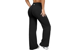 OQQ Yoga Pants Women High Waist Stretch Casual Soft Straight Leg Bottoms