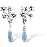 Santuzza 925 Sterling Silver Gemstone Enamel Flower Earrings