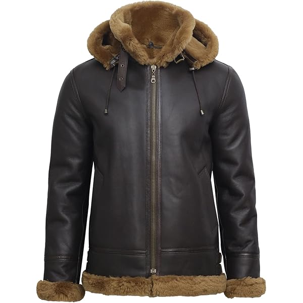 Women's Brown B3 WW2 Coniac Real Thick Sheepskin Leather Flying