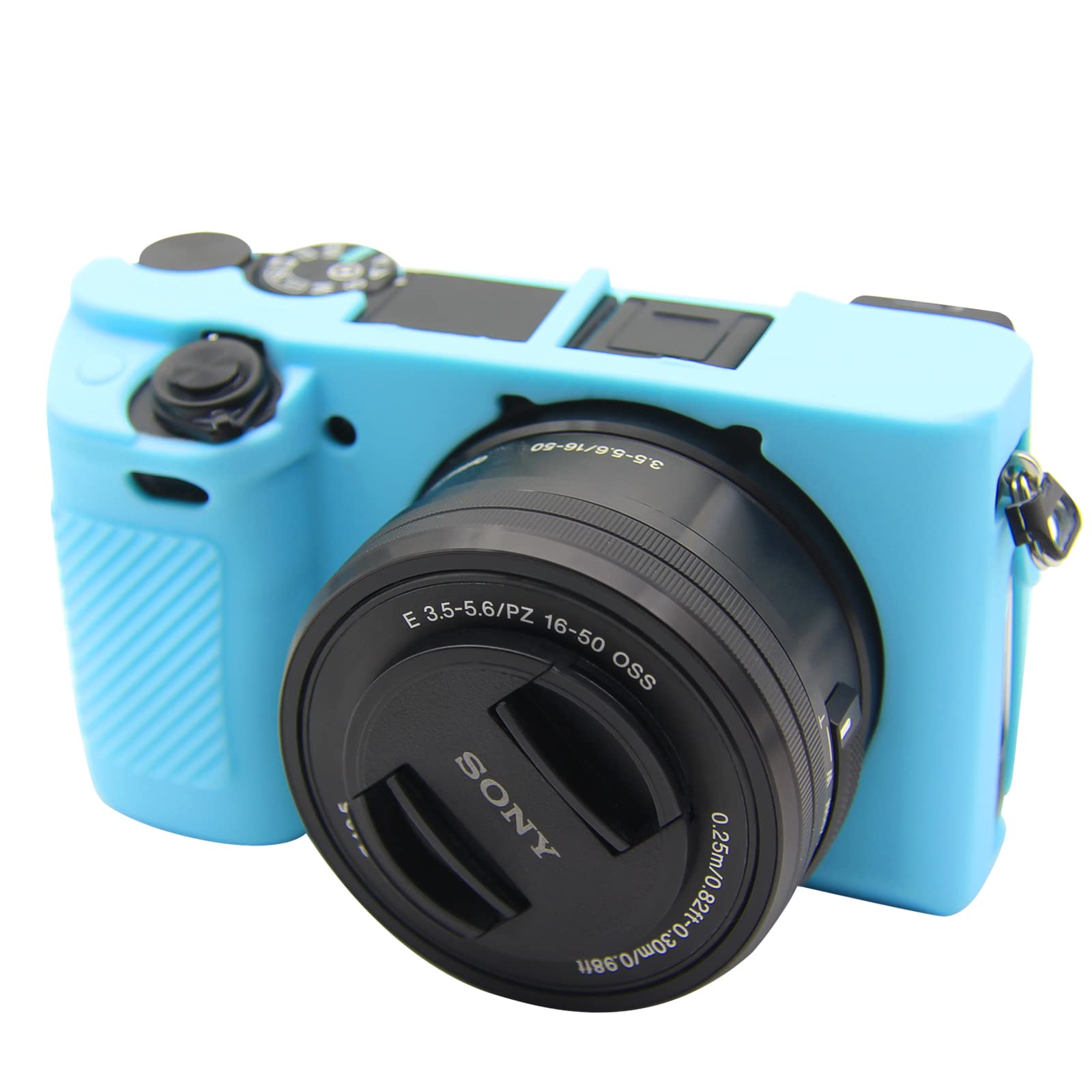 Photo 1 of Easy Hood Case for Sony Alpha A6100 A6300 A6400 ILCE-6100 ILCE-6300 ILCE-6400 Digital Camera, Anti-Scratch Soft Silicone Housing Protective Cover Protector Skin (Blue)