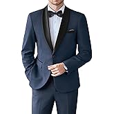 COOFANDY Mens Tuxedo Suit Set Slim Fit 2 Piece Dress Suit Shawl Lapel Tuxedo Jacket Pants for Wedding Dinner Prom Party