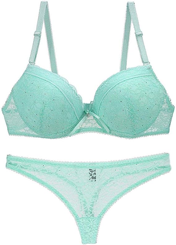 MEREDENG Women's Underwearwomen Bra Set Push Up Transparent Lace