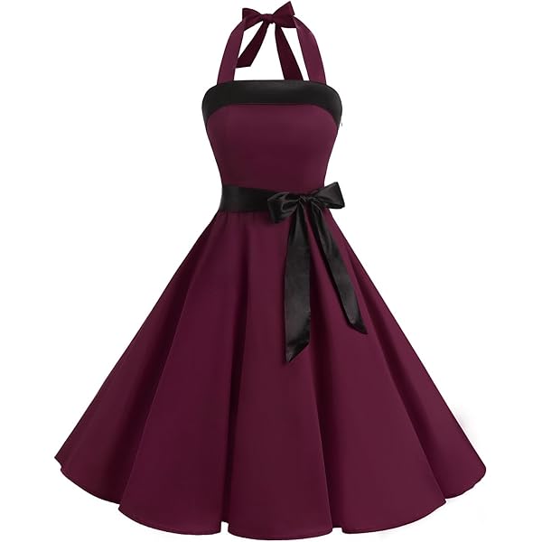 Amazon.com: Women's Audrey Hepburn Vintage Style Homecoming Swing Dress  Mock Neck Short Sleeve 1950s Retro Cocktail Party Dresses Red : Clothing,  Shoes & Jewelry