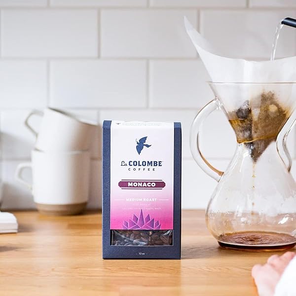 LA COLOMBE MONACO MEDIUM ROAST WHOLE BEAN COFFEE – NOTES OF MILK CHOCOLATE, GRAHAM CRACKER, BLACK CHERRY, 12 OUNCE (PACK OF 1)