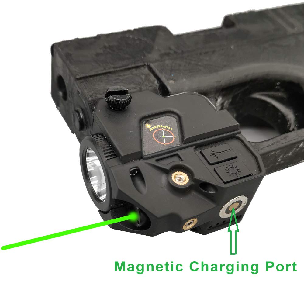 Infilight Green Laser Sight, Compact Green Laser Dot Sight Scope Adjustable Low Profile Picatinny Rail Mount Laser Sight with Rechargeable Battery Pistols & Handguns Less Than 5mw