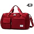 Small Gym Bag for Women, Travel Duffle Bag Carry On Weekender Bag with Shoe Compartment
