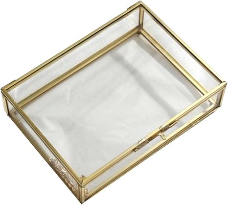 Amazon 幾何学的な宝石の植物のための透明なガラスの箱 ジュエリー収納 オンライン通販