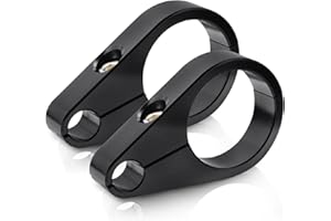 SHYYGL TIGERSGATE 1.5" Black Billet Handlebar Frame Mount Clutch Cable Brake Line 2 Pcs Clamp for Harley, Honda, Yamaha
