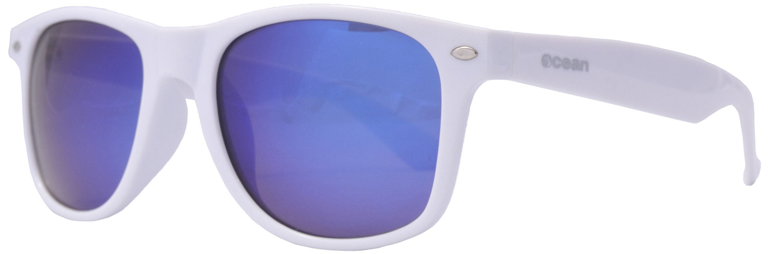 OceanGlasses - Beach wayfarer - Polarized Sunglasses - Frame : Light White - Lens: Revo Blue (18202.85)