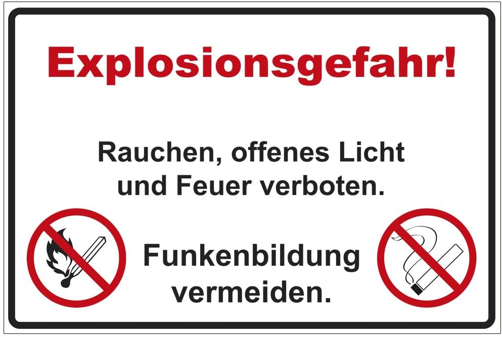 Warnschild „Rauchen, Offenes Licht Und Feuer Verboten“ - Alu/Dibond, 140x200 Mm, 3 Mm Stark