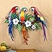 Collections Etc Hand-Painted Tropical Parrot Trio Wall Art Decor 22.25