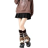 Wsvpeto Womens Fur Leg Warmers Y2k Kawaii Cute Boot Socks Fuzzy Grey Leg Warmers for Girls Lolita Furry Cover Sleeves