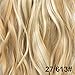 7Pcs/Set Clip in Hair Extensions 20Inch Long Wavy Heat Resistant Synthetic Hairpiece Gifts for Girl Lady Women (Bleach Blonde 27/613#)