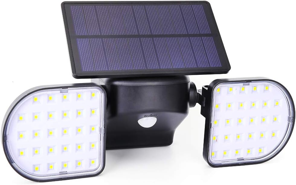 Solar Lights Outdoor, Claoner 128 LED Solar Motion Sensor Security Lights with 3 Lighting Modes IP65 Waterproof Durable Solar Powered Wall Lights 270°Lighting Angle for Yard Door Fence Pathway(1 Pack)