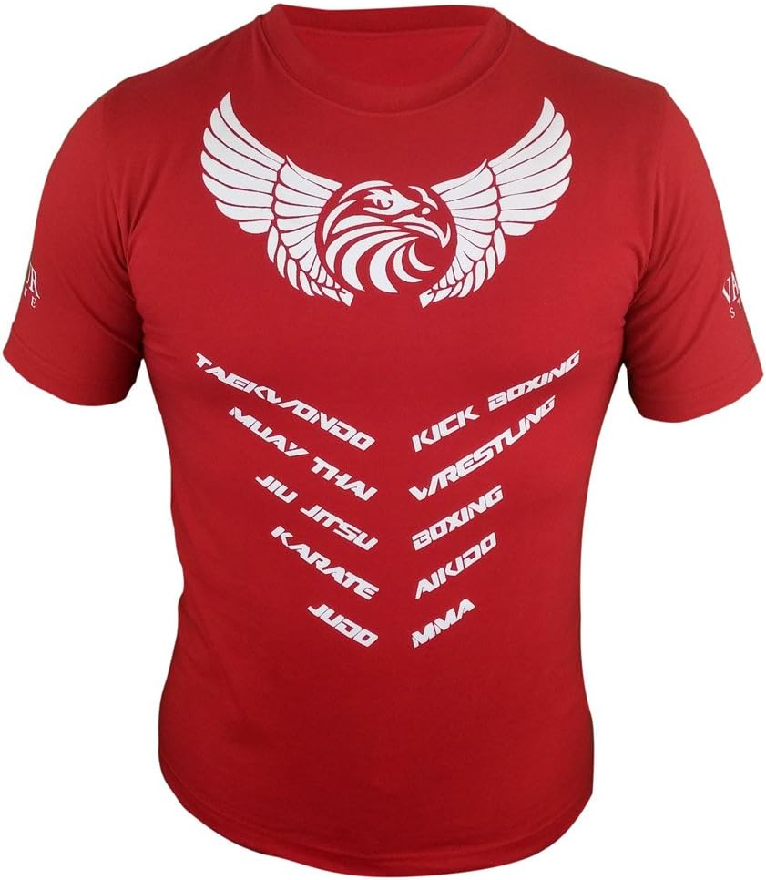 Valour Strike MMA Mens T-Shirt Gym Workout Tee Muscle T Shirts Muay Thai Fight Body Building Taekwondo Wrestling Karate Judo Jiu Jitsu Training Top Boxing Fighting Sports