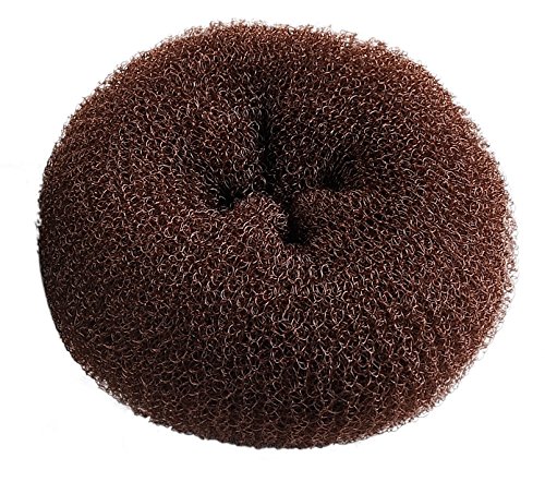 CLOTHOBEAUTY 2 pieces Large Size Hair Bun Donut Maker, Ring Style Bun, Women Chignon Hair Donut Buns Maker,Hair Doughnut Shaper Hair Bun maker (3.5 inches, Brown) - Thumbnail 2