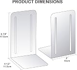 Acrimet Metal Bookends, Non-Skid Heavy Duty 17.5cm H, White, 1 Pair view 9