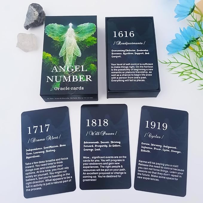 QCFQCF Angel Numbers Oracle Cards, Oracle Cards for Beginners, Angel Number Affirmation Cards, Tell You How to Live Your Life The Best Way