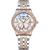 Watches for Women Fashion Casual Dress Watch Waterproof Butterfly Skeleton Dial Automatic Mechanical Watch