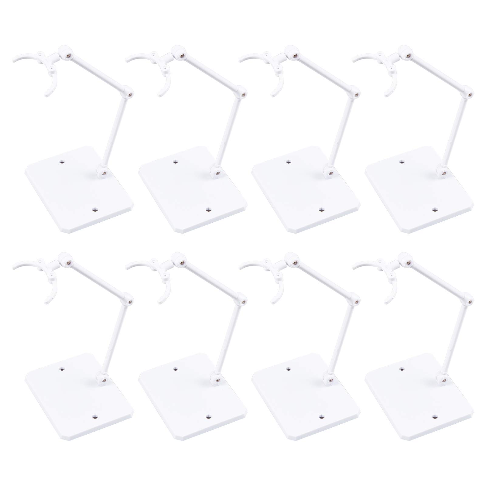 FINGERINSPIRE 8 Pcs Action Figure Stand Assembly Action Figure Display Holder Base Doll Model Support Stand （White） for 6 inch Action Figures or Effects (30x21cm)